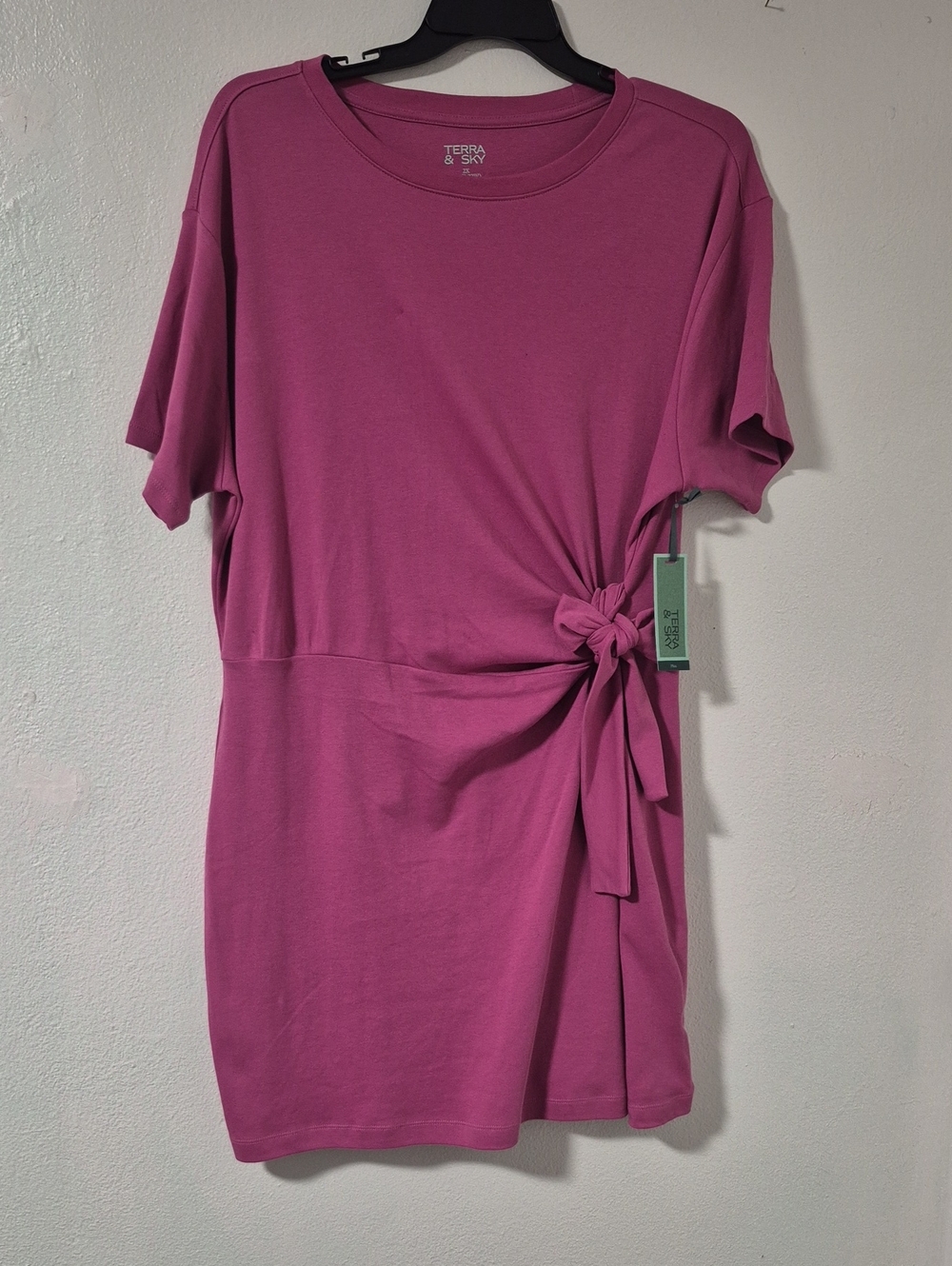 Terra & Sky Women's Plus  Mauve Front Twist-Tie Dress